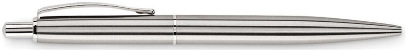 Stylo en acier inoxydable recyclé: Emplacement du logo — lecture pour gaucher