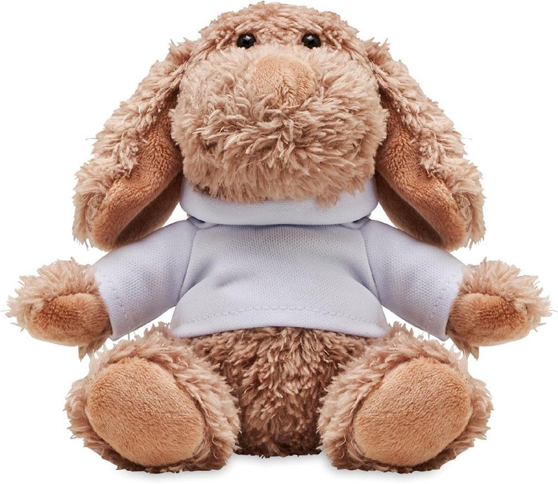 Peluche chien avec sweat à capuche: Emplacement du logo – face avant du produit