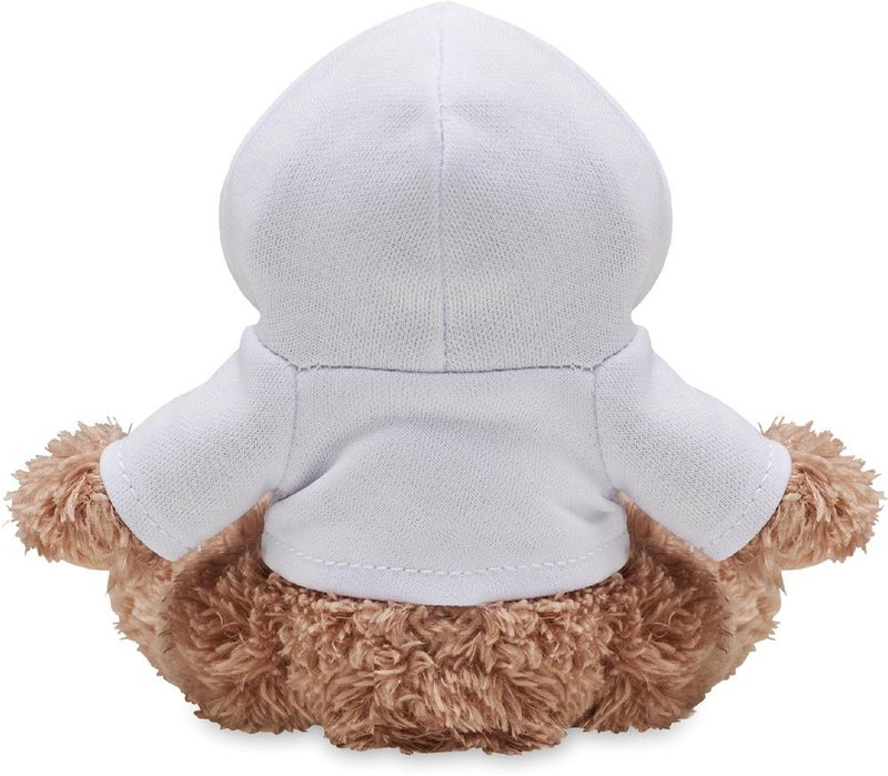 Peluche chien avec sweat à capuche: Emplacement du logo – face arrière du produit