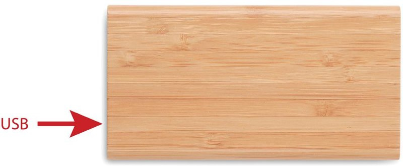 Bambusowy powerbank 6000 mAh: Pad printing – back of the product