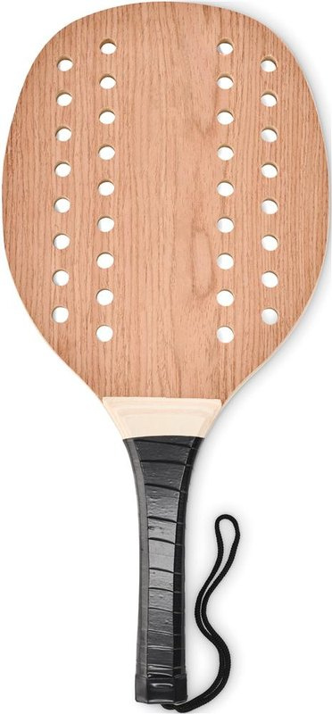 Jeu de raquettes de plage en palissandre: Emplacement du logo — Raquette 1 — Face 1