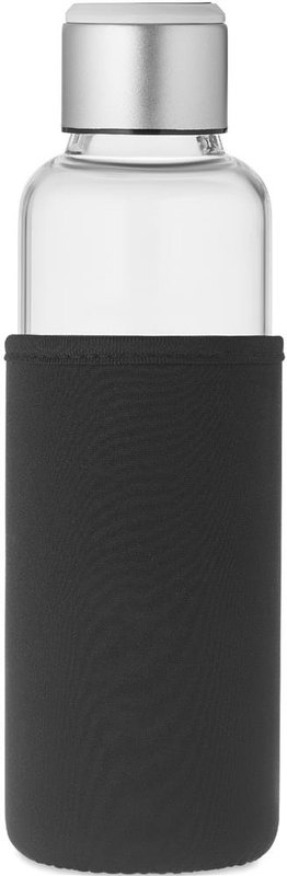 Bouteille en verre avec rappel d’hydratation 500 ml: Emplacement du logo – pochette