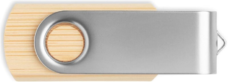 Clé USB Techmate en bambou 16 Go MO6898-40: Emplacement du logo – face avant du produit