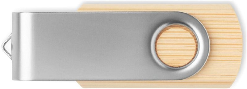 Clé USB Techmate en bambou 16 Go MO6898-40: Emplacement du logo – face arrière du produit