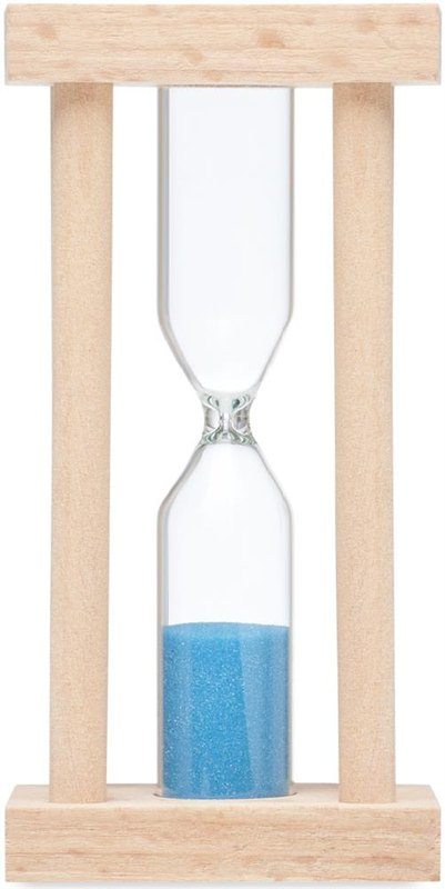 Sablier en bois 3 minutes: Emplacement du logo — Face 1 du produit: Zone supérieure