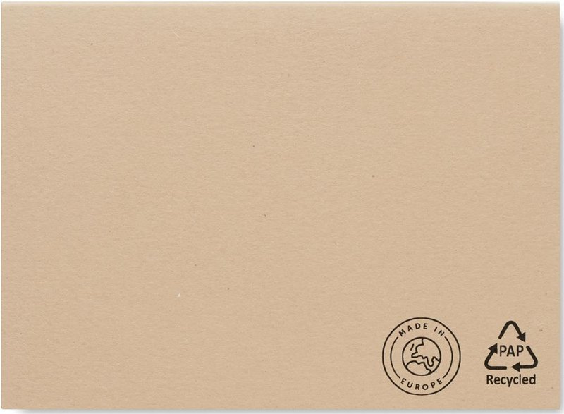 Ensemble de notes en papier recyclé: Emplacement du logo — dessous du produit