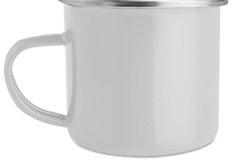 Mug émaillé pour sublimation 350 ml: Emplacement du logo — lecture pour gaucher