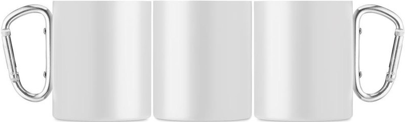 Mug métallique avec anse mousqueton: Impression par sublimation — Produit