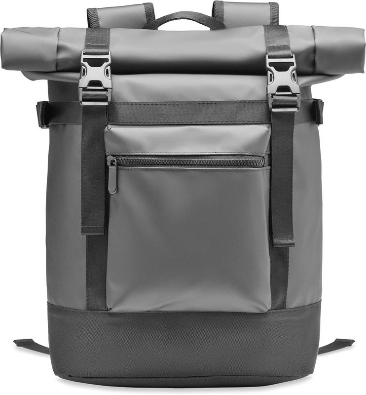 Rolltop mugursoma 50C brezents: Logotipa izvietojums – priekšējā kabata