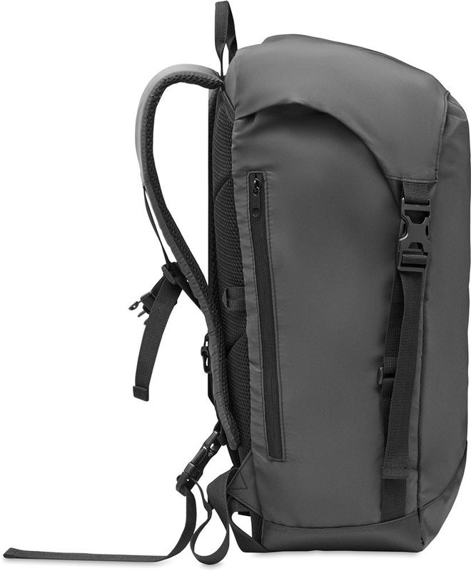 Sac à dos réfléchissant 190T: Emplacement du logo — Face pocket — Gauche
