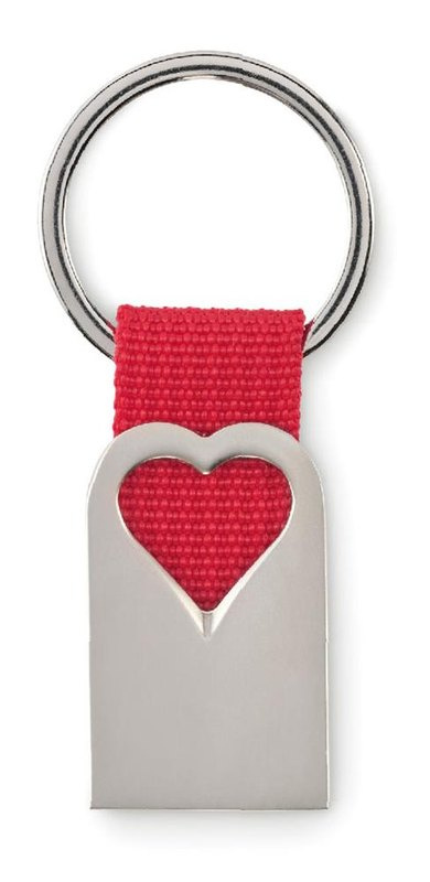 Porte-clés cœur en métal Kemi: Emplacement du logo – face avant du produit