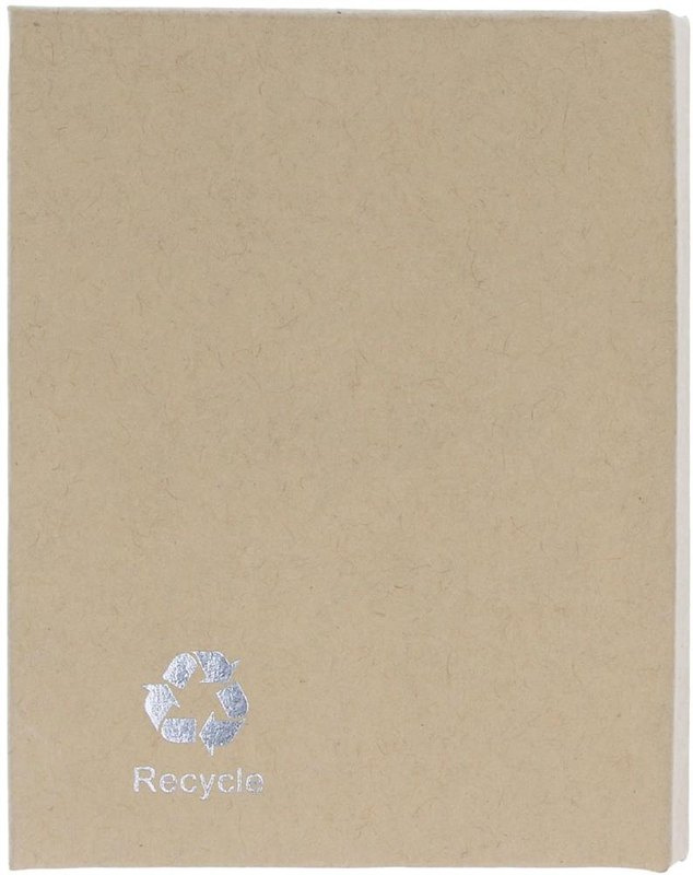 Bloc de notes adhésives recyclé: Emplacement du logo – face arrière du produit