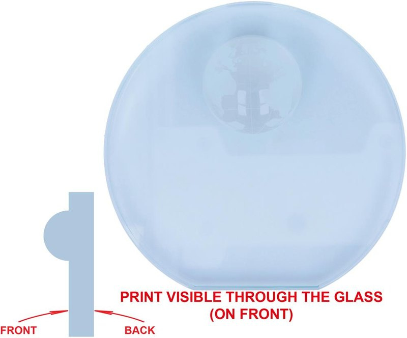 Trophée globe en verre: Emplacement du logo — Verre: Face arrière
