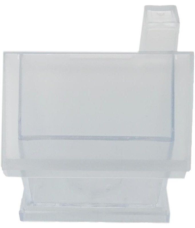 Tirelire maison en plastique: Emplacement du logo — Toit: Avant