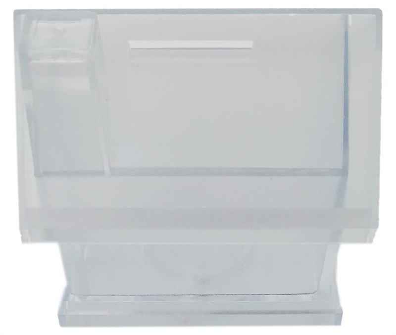 Tirelire maison en plastique: Emplacement du logo — Toit: Face arrière