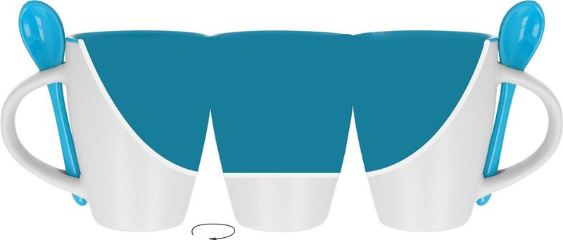 Mug bicolore avec cuillère 250 ml: Transfert céramique — Intérieur du produit