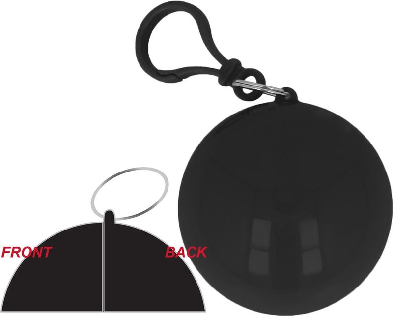 Poncho en boîte ronde: Emplacement du logo – face avant du produit