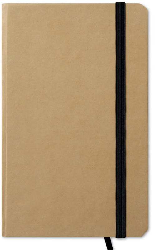 Carnet A6 recyclé 96 pages blanches: Emplacement du logo – face avant du produit