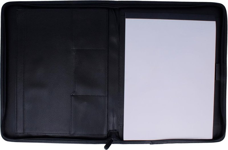 A4 leather conference folder: Logo position – inside left