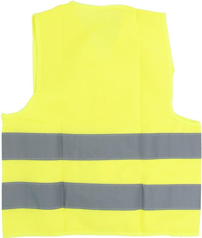 Bērnu augstas redzamības veste: Logotipa izvietojums – izstrādājuma aizmugure