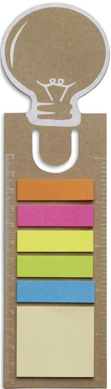 Marque-page avec bloc de notes adhésives: Emplacement du logo — Cercle supérieur