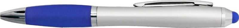 Stylo à bille avec embout tactile: Emplacement du logo — corps du stylo, lecture pour droitier