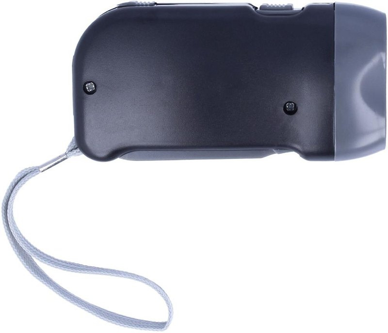 Lampe torche dynamo à 2 LED: Emplacement du logo — dessous du produit