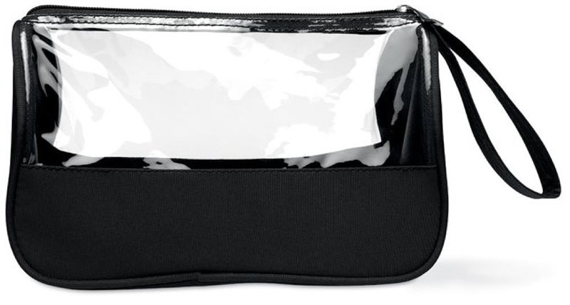Trousse de toilette en microfibre et PVC: Emplacement du logo — Avant coloré