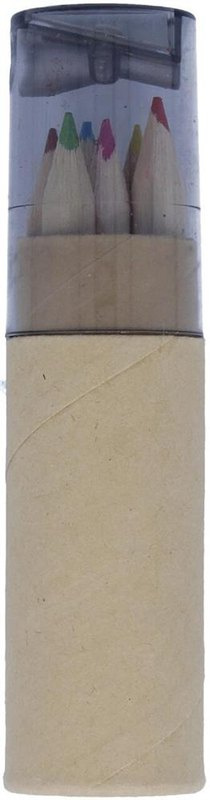 Tube de 6 crayons de couleur: Emplacement du logo – capuchon