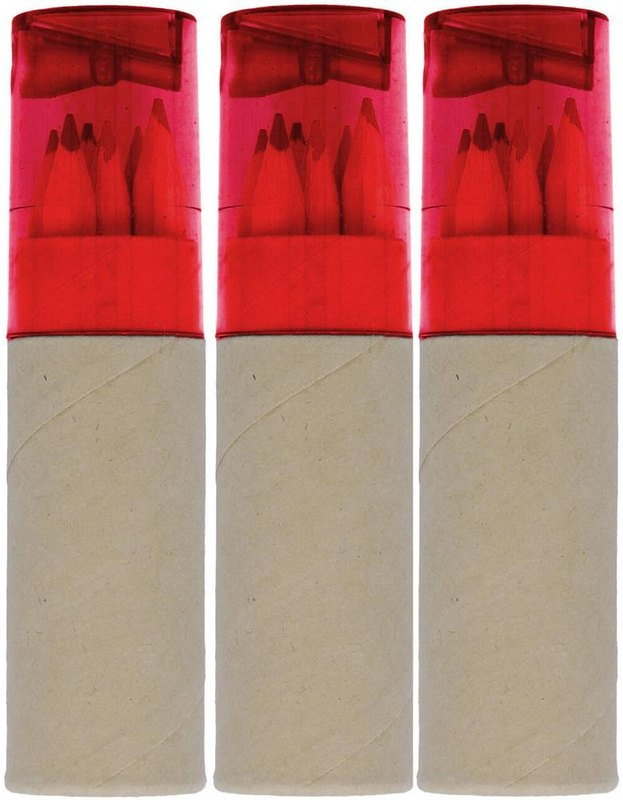 Tube de 6 crayons de couleur: Étiquette imprimée en numérique — Carton