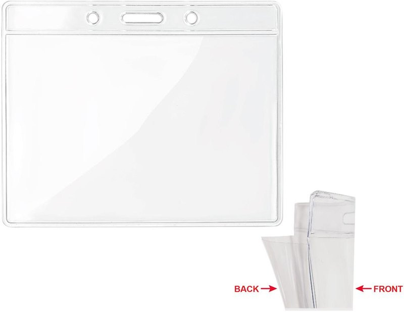 Porte-badge transparent 10 × 8 cm: Emplacement du logo – face avant du produit