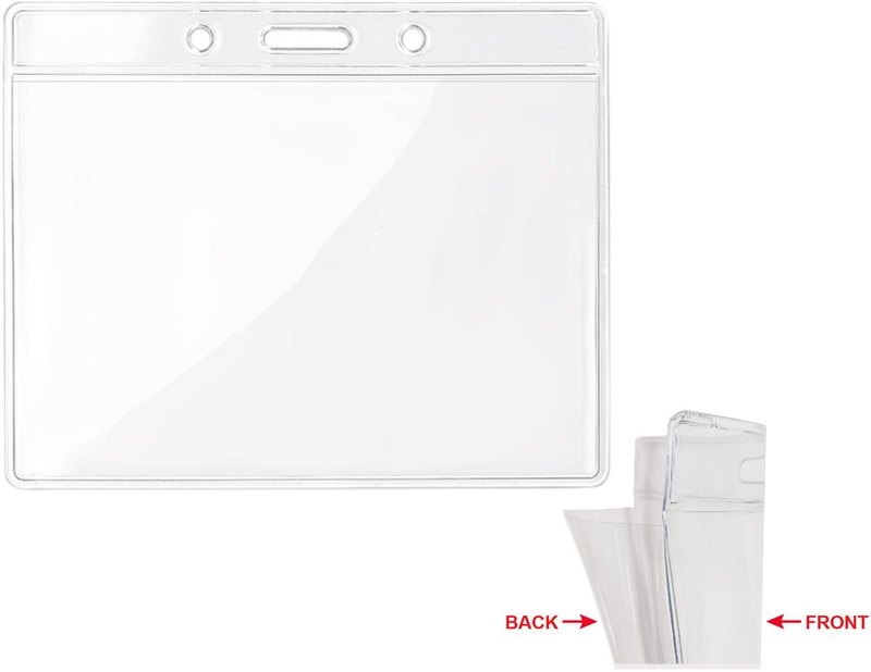 Porte-badge transparent 10 × 8 cm: Emplacement du logo – face arrière du produit