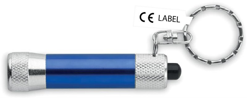Mini-lampe porte-clés en aluminium: Emplacement du logo — Corps du stylo: Côté droit