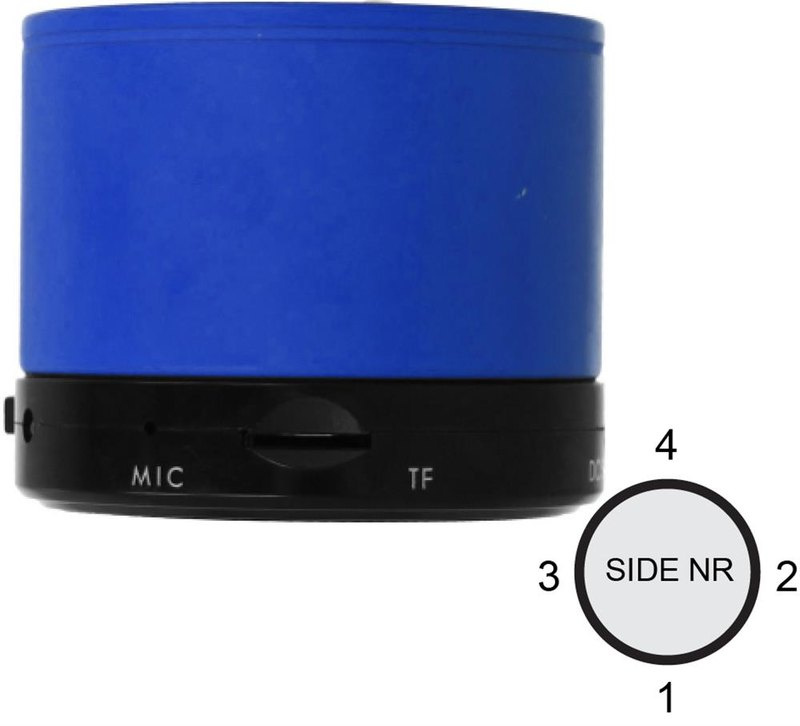 Enceinte sans fil ronde: Emplacement du logo – face 2 du produit