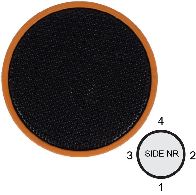 Enceinte sans fil ronde: Emplacement du logo – dessus du produit