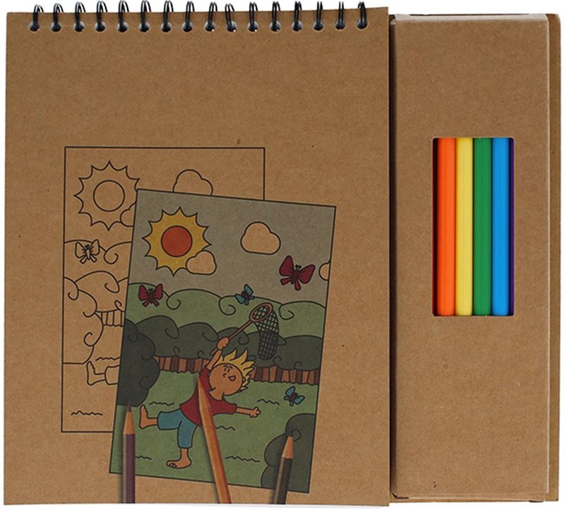 Kit de coloriage avec bloc-notes: Emplacement du logo – dessus du produit