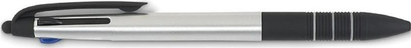 Stylo à 3 couleurs avec embout tactile: Emplacement du logo — Corps du stylo: Côté gauche