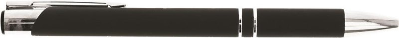 Stylo à bille finition caoutchoutée: Emplacement du logo — Corps du stylo : pour gauchers