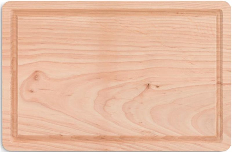Grande planche à découper: Emplacement du logo – centre de la face avant du produit