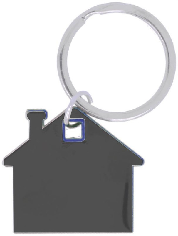 Porte-clés maison en plastique Rezekne: Emplacement du logo – face arrière du produit