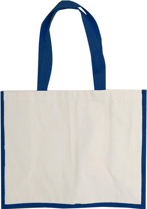 Sac de courses en jute et toile: Emplacement du logo – face arrière du produit