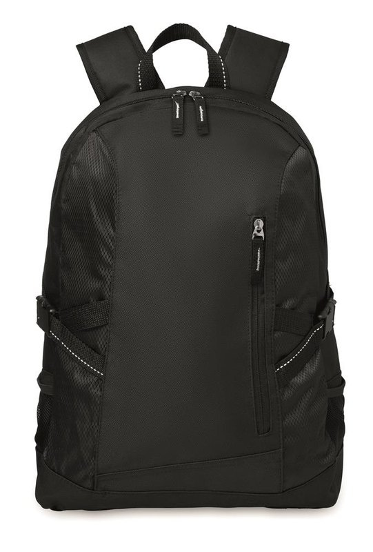 Sac à dos pour ordinateur en polyester: Emplacement du logo – partie supérieure de la face avant du produit