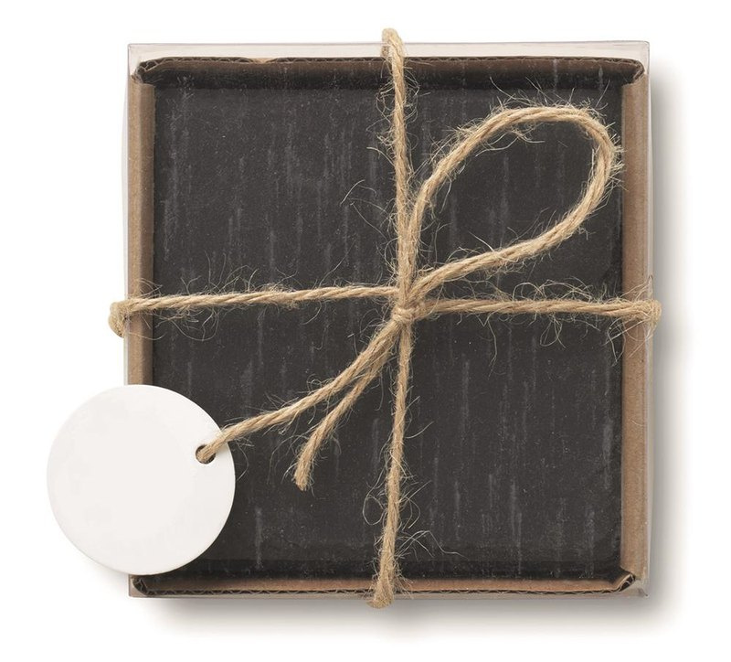 Slate coasters with EVA bottom: Logo position – label
