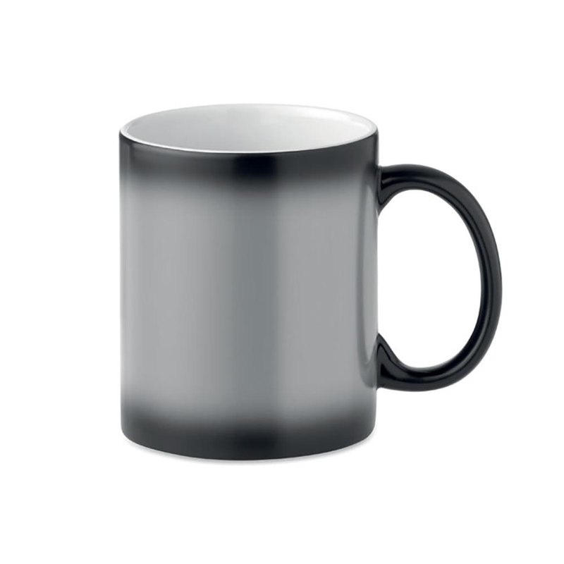 Mug foncé pour sublimation 300 ml: Emplacement du logo — lecture pour droitier