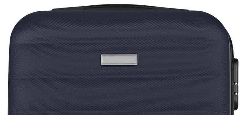 Valise rigide à roulettes: Doming / étiquette numérique — Plaque métallique
