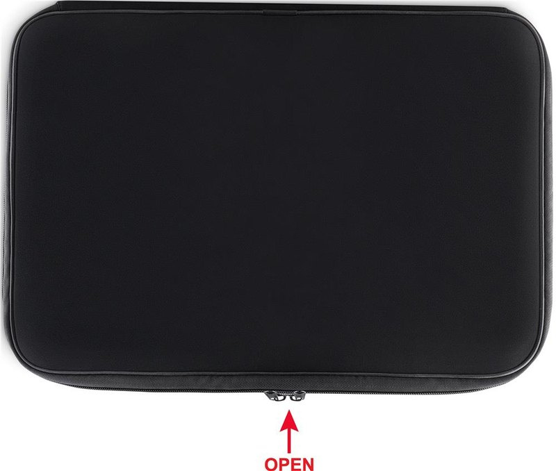 Housse d’ordinateur portable 15 pouces: Emplacement du logo – face avant du produit