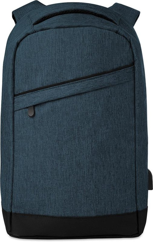 Sac à dos à 2 tons avec prise USB: Emplacement du logo — Poche avant