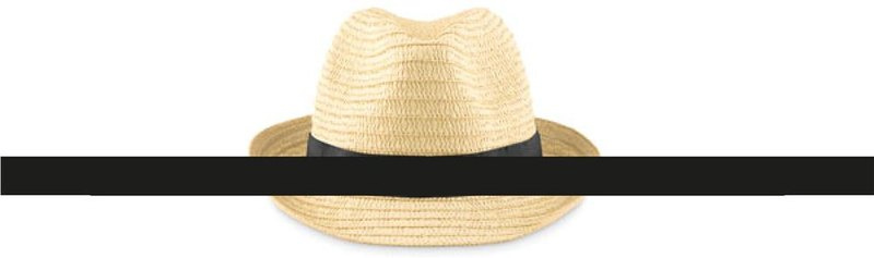 Chapeau de paille en papier: Emplacement du logo — Bande