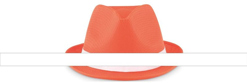Chapeau coloré en polyester: Emplacement du logo — Bande