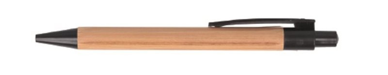 Carnet ligné en bambou avec stylo BAMBLOC: Emplacement du logo — Corps du stylo: Côté droit